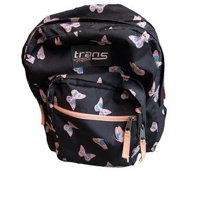 Jansport backpack black with butterflies
